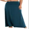 EXCHIC Women's Boho Flod Over Long Maxi Skirt Elastic High Waisted Long Skirts for Women (Steel Blue, Large) view 1