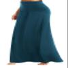 EXCHIC Women's Boho Flod Over Long Maxi Skirt Elastic High Waisted Long Skirts for Women (Steel Blue, Large) view 2