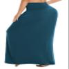 EXCHIC Women's Boho Flod Over Long Maxi Skirt Elastic High Waisted Long Skirts for Women (Steel Blue, Large) view 3