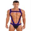 Freebily Men's Leotard Stretch Jumpsuits Bulge Pouch Jockstrap One-Piece Wrestling Singlet Bodysuit Royal_Blue X-Large view 3