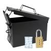 Aolamegs 50 Cal Metal Ammo Can Lock Kit-Lockable Ammunition Boxes With Welded Locking&Padlock Kit 50 Caliber Army Military Storage Containers M2A1 Large Waterproof Air Tight Locking Ammo Box Storage view 1
