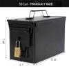 Aolamegs 50 Cal Metal Ammo Can Lock Kit-Lockable Ammunition Boxes With Welded Locking&Padlock Kit 50 Caliber Army Military Storage Containers M2A1 Large Waterproof Air Tight Locking Ammo Box Storage view 3