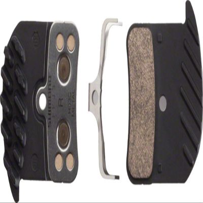 Shimano Metal Disc Brake Pads & Springs, Finned Aluminum Backplate, One Pair