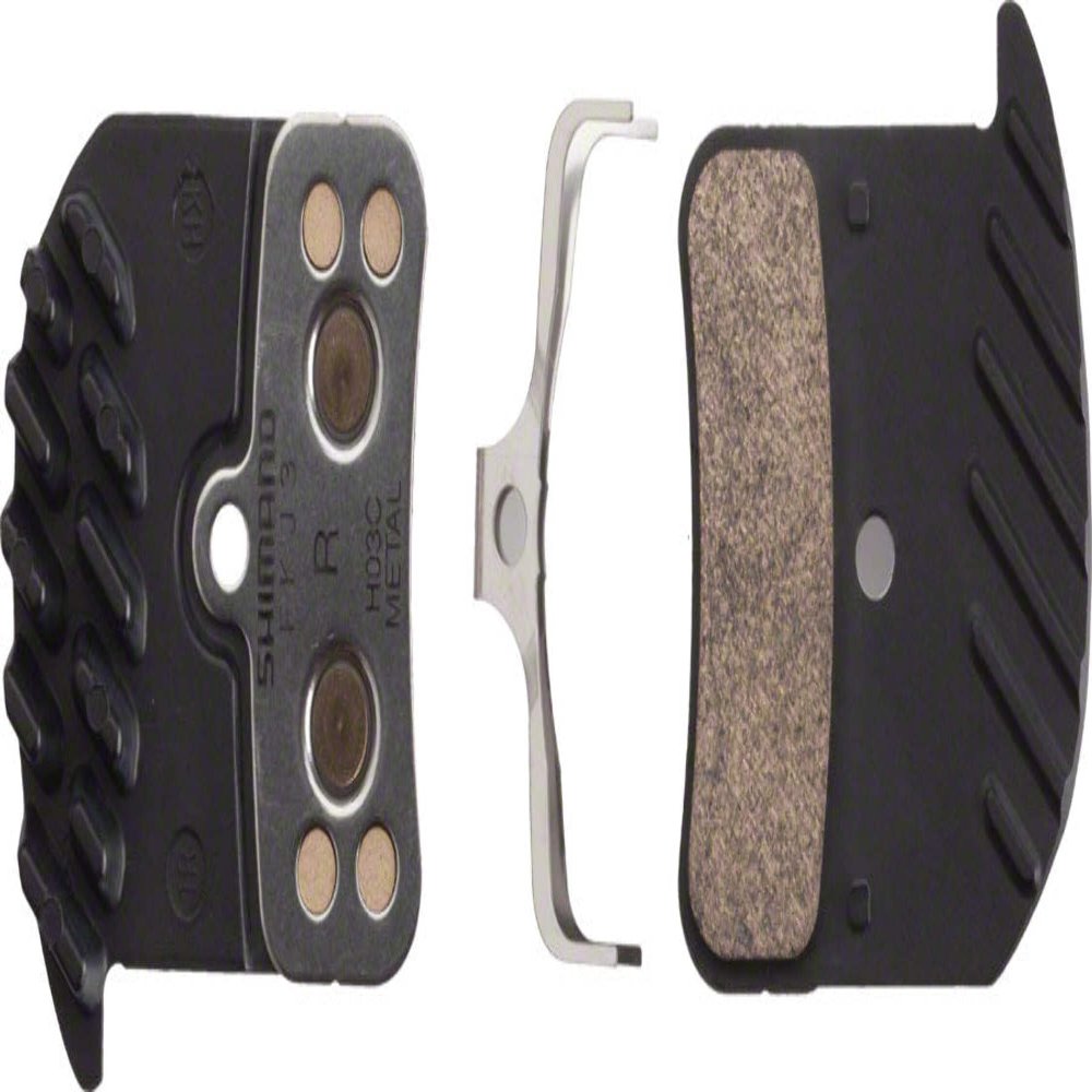 Shimano Metal Disc Brake Pads & Springs, Finned Aluminum Backplate, One Pair