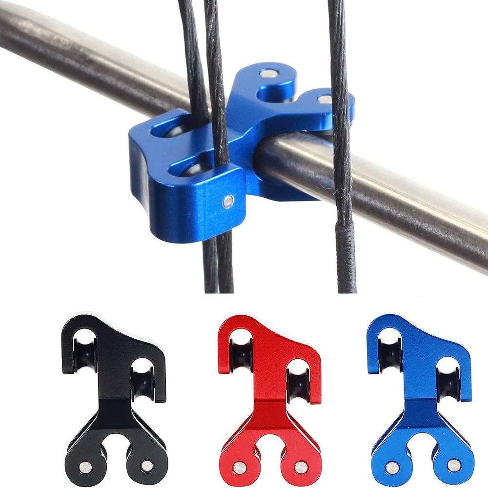 FENJANER Archery Compound Bow Cable Slide String Splitter Roller Glide Aluminium Alloy Replacement Bow String Separator Bow and Arrow Pulley (Blue)