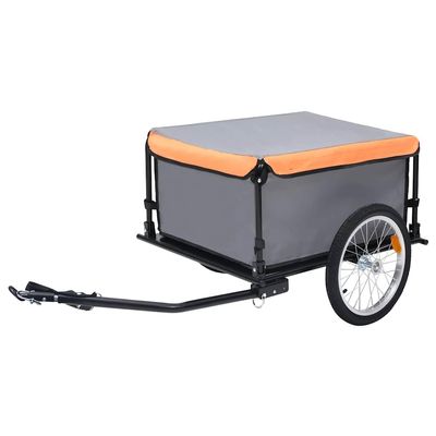vidaXL 143.3 lbs Bike Trailer in Orange and Gray