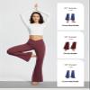 baleaf Women's Flare Leggings with Pockets High Waisted Petite Yoga Pants Casual Workout Bootcut Pants Wine 29" M view 4