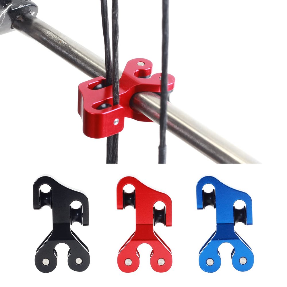 FENJANER Archery Compound Bow Cable Slide String Splitter Roller Glide Aluminium Alloy Replacement Bow String Separator Bow and Arrow Pulley (Red)