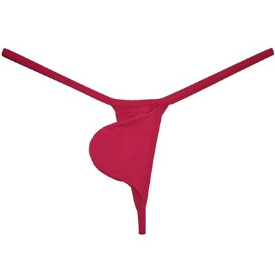 Men's Modal String Thong Minimal Coverage T-back Underwear Elastic Jockstrap Tangas Soft Bottoms Pink XL