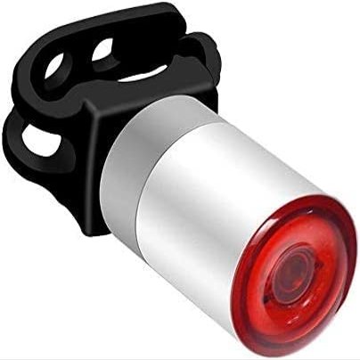 YOUOOK Bike Tail Light, Waterproof Ultra Bright Rechargeable Bike Light, Smart Sensor Taillight Brake Vibration Induction Bike Rear Light, Cycling Safety Back Taillight Accessories (Color : Silver)