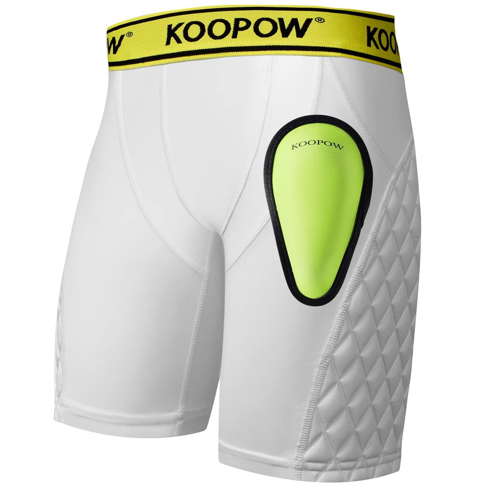 KOOPOW Youth Boys Padded Sliding Shorts with Soft Protective Athletic Cup Underwear for Baseball, Football, Lacrosse