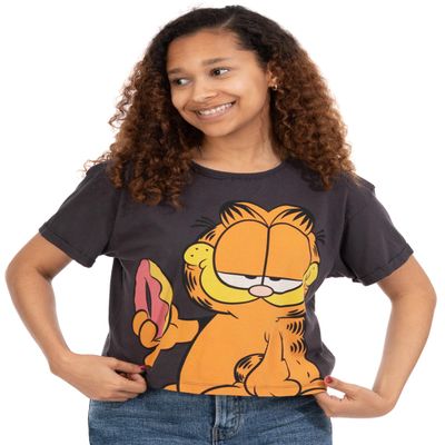 Garfield Womens Cropped T-Shirt | Ladies Graphic Crop Top Tee