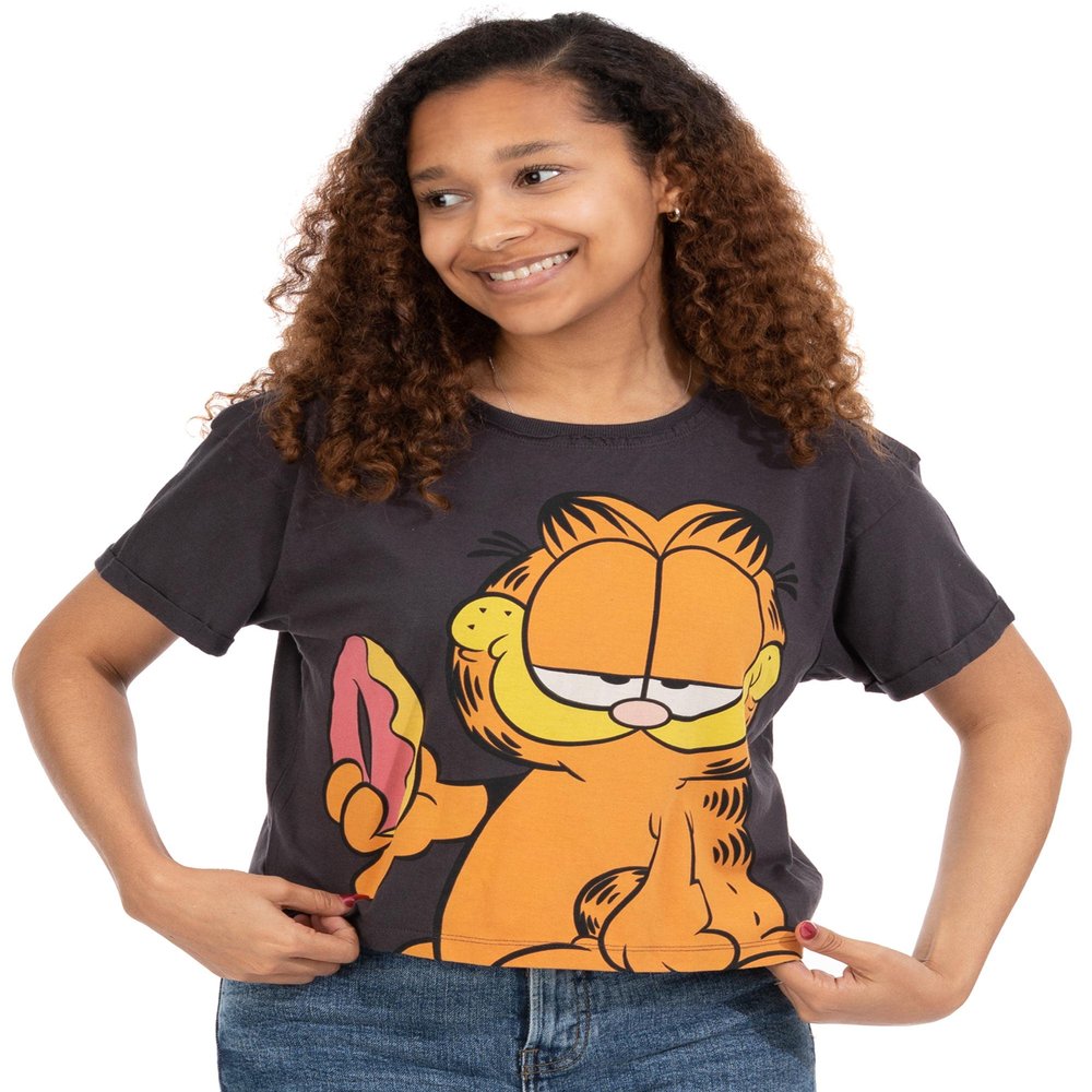 Garfield Womens Cropped T-Shirt | Ladies Graphic Crop Top Tee