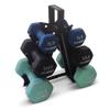 HolaHatha Neoprene Dumbbell Weights Set with Rack, Home Gym Equipment, 60 Lbs, Blues - Portable Weighted Exercise Dumbbells for Fitness, Training, and Lifting Workouts view 1