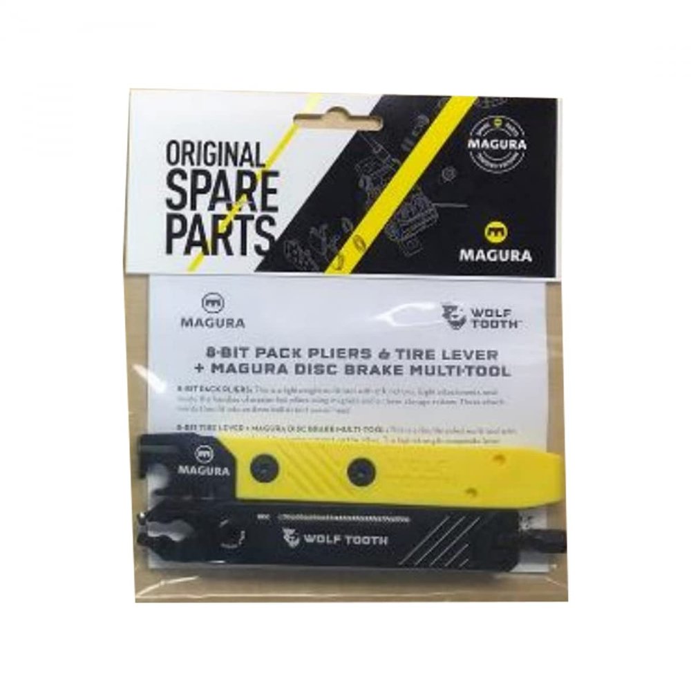 Wolf Tooth 8-Bit Pack Plier & Magura Disc Brake Multi-Tool Multi Tool Black/Yellow