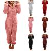 Women Onesie Fleece Jumpsuits Fluffy Sleepwear Plus Size Hood Sets Pajamas for Adult Winter Warm Pajamas Homewear Red view 4