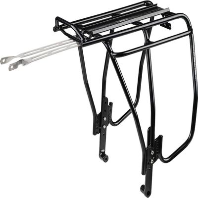 Topeak Uni Super Tourist Fat MTX 2.0 Rear Rack (TA2152B)  57 lbs Capacity, Adjustable for 24/26 Fat Bikes, Disc Brake Compatible, MTX QuickTrack System, 6061-T6 Aluminum, Side Pannier Support