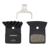 Shimano L05A-RF Disc Brake Pad and Spring - Resin Compound, Finned Alloy Backplate view 1