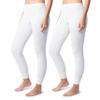 Indera Women's Thermal Underwear Pants, Cozy Waffle Knit Leggings for Unbeatable Warmth, White, X-Large, Pack of 2