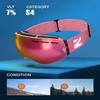 ZIONOR X Ski Snowboard Snow Goggles OTG Design for Men Women Adult with Spherical Detachable Lens UV Protection Anti-fog (VLT 7% Pink Frame Grey Revo Pink Lens) view 2