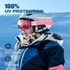 ZIONOR X Ski Snowboard Snow Goggles OTG Design for Men Women Adult with Spherical Detachable Lens UV Protection Anti-fog (VLT 7% Pink Frame Grey Revo Pink Lens) view 3