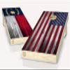 American and North Carolina Flag Cornhole Board Vinyl Wrap Laminated Sticker Set Decal view 1