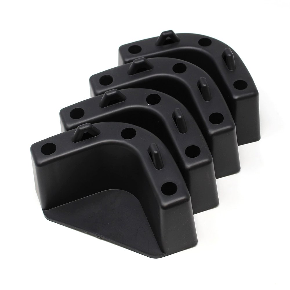 Boat Marine Cooler Mounting Kit for Yeti Igloo Engle Coleman (Set of 4) Black or White (Black)