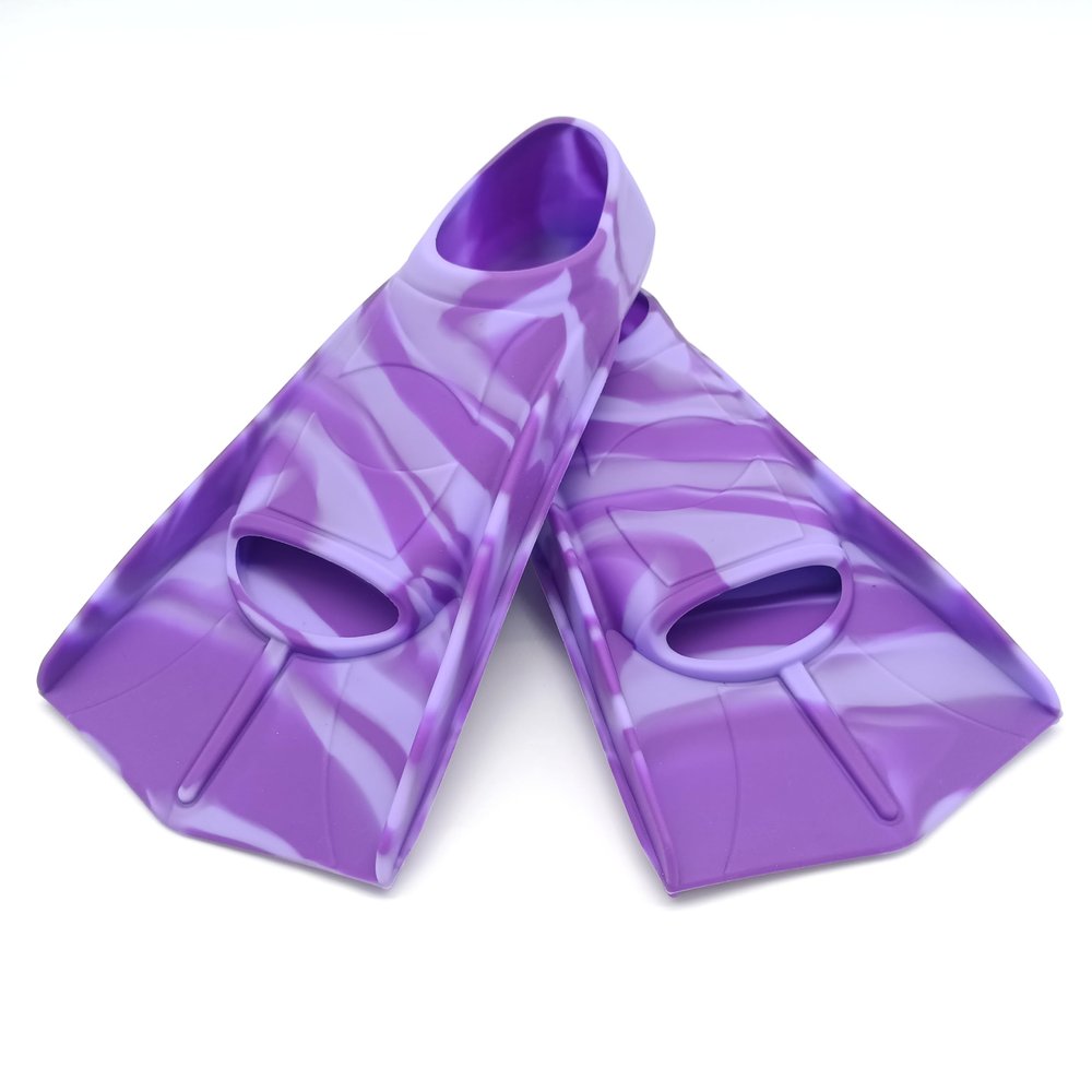 Gugmoy Kids Swim Fins,Comfortable Silicone Flippers for Swimming and Diving,Size Suitable Beginners Kids Girls Boys Adults (Small, GrapePurple)