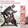 SQUATZ Indoor Exercise Bicycle With Training Console, 4-Way Adjustable Seat and Handlebar, 8 Resistance Levels, Workout Equipment for Home Gym with Comfortable Seat Cushion, Digital LCD Display view 2