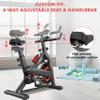 SQUATZ Indoor Exercise Bicycle With Training Console, 4-Way Adjustable Seat and Handlebar, 8 Resistance Levels, Workout Equipment for Home Gym with Comfortable Seat Cushion, Digital LCD Display view 4