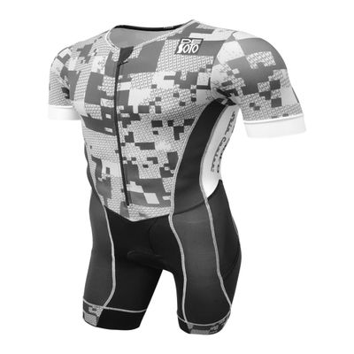 De Soto Men's Forza Sleeved Triathlon Flisuit FFTS (Small, Graphite Camouflage)