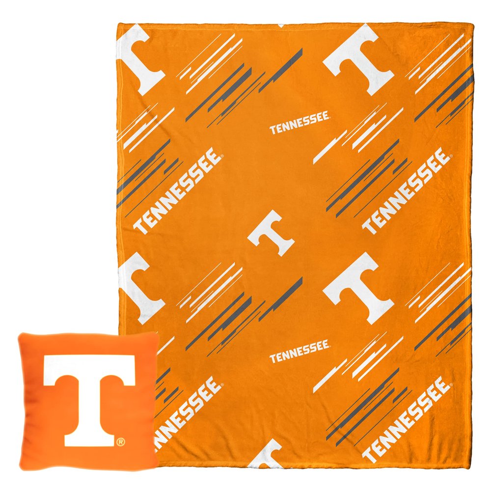 Northwest Art Mall NCAA Slashed Pillow 14X14 and Throw Blanket 40X50 Set with Back Pocket, Tennessee Volunteers