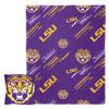 Northwest NCAA Slashed Pillow 14X14 and Throw Blanket 40X50 Set with Back Pocket, LSU Tigers view 1