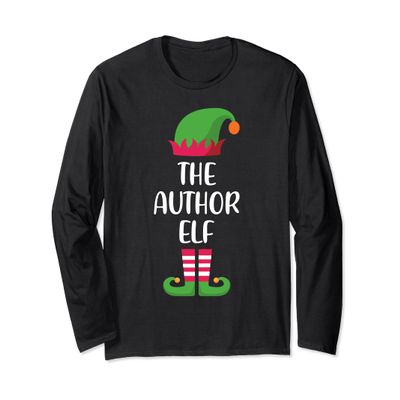 Author Elf Family Matching Group Christmas Pajama Gift Long Sleeve T-Shirt