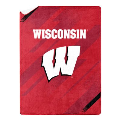 Northwest NCAA Silk Touch Sherpa Throw Blanket 60X80, Wisconsin Badgers