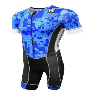 De Soto Forza Sleeved Triathlon Flisuit FFTS (2X-Large, Royal Camouflage)
