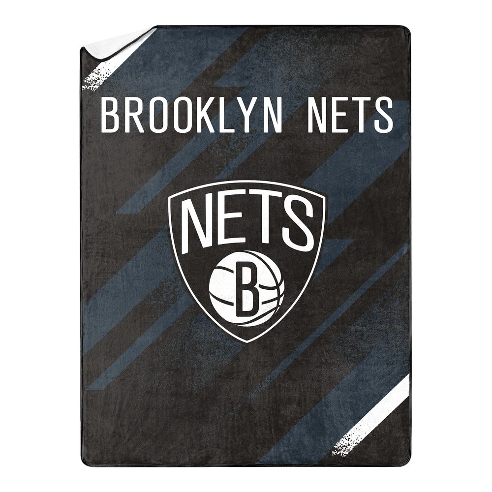 NORTHWEST NBA Silk Touch Sherpa Throw Blanket 60X80, Brooklyn Nets