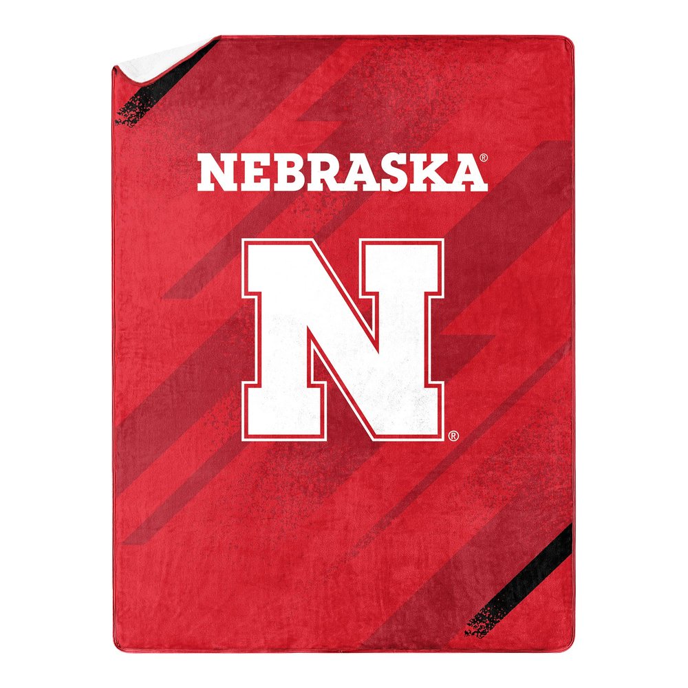 Northwest NCAA Silk Touch Sherpa Throw Blanket 60X80, Nebraska Cornhuskers