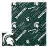 Northwest Art Mall NCAA Slashed Pillow 14X14 and Throw Blanket 40X50 Set with Back Pocket, Michigan State Spartans view 1
