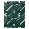 Northwest Art Mall NCAA Slashed Pillow 14X14 and Throw Blanket 40X50 Set with Back Pocket, Michigan State Spartans view 4