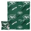 Northwest NFL Slashed Pillow 14X14 and Throw Blanket 40X50 Set with Back Pocket, New York Jets view 1