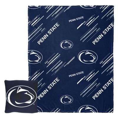 NORTHWEST Art Mall NCAA Slashed Pillow 14X14 and Throw Blanket 40X50 Set with Back Pocket, Penn State Nittany Lions