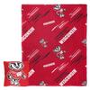 NORTHWEST Art Mall NCAA Slashed Pillow 14X14 and Throw Blanket 40X50 Set with Back Pocket, Wisconsin Badgers view 1