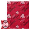 Northwest NCAA Slashed Pillow 14X14 and Throw Blanket 40X50 Set with Back Pocket, Ohio State Buckeyes view 1