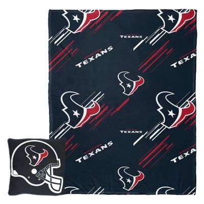 Northwest NFL Slashed Pillow 14X14 and Throw Blanket 40X50 Set with Back Pocket, Houston Texans