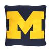 Northwest Art Mall NCAA Slashed Pillow 14X14 and Throw Blanket 40X50 Set with Back Pocket, Michigan Wolverines view 2
