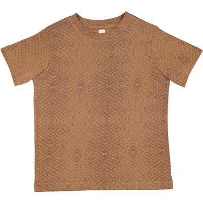 RABBIT SKINS Soft Cotton Toddler T-Shirt Boys Girls | Little Kids Tee| Blank Child Tshirt, Brown Reptile, 4