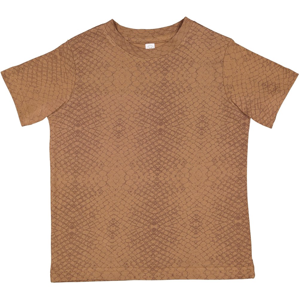 RABBIT SKINS Soft Cotton Toddler T-Shirt Boys Girls | Little Kids Tee| Blank Child Tshirt, Brown Reptile, 4