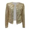 Women Casual Fashion Sequin Sequins Sparkling Cardigan Jacket Wrap Jacket Women (Gold, XXL) view 1