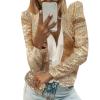 Women Casual Fashion Sequin Sequins Sparkling Cardigan Jacket Wrap Jacket Women (Gold, XXL) view 3